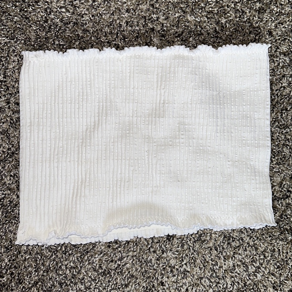 Bozzolo White Ribbed Tube Top - Picture 4 of 4